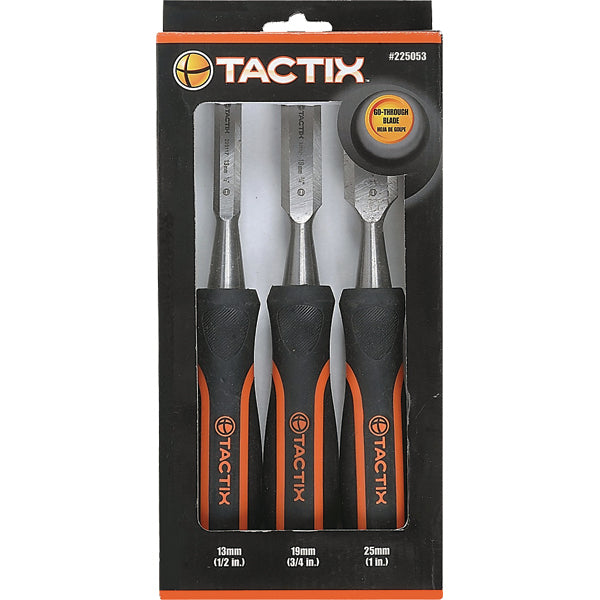 Tactix Chisel Wood 3Pc Set-Long