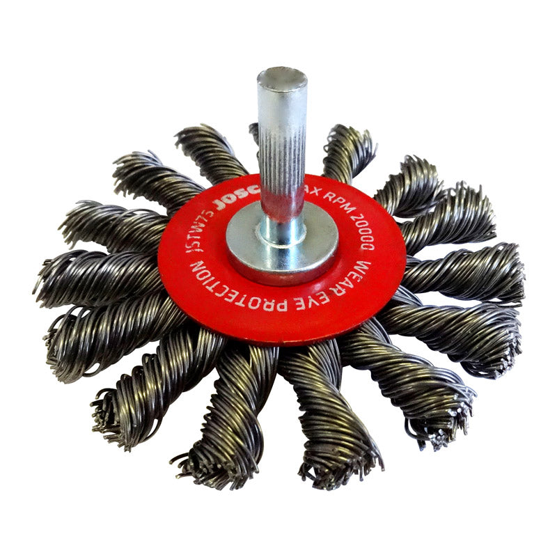 Josco Brush Wheel Tk20 Hs 75X1R 6.35mm Spindle 0.35mm