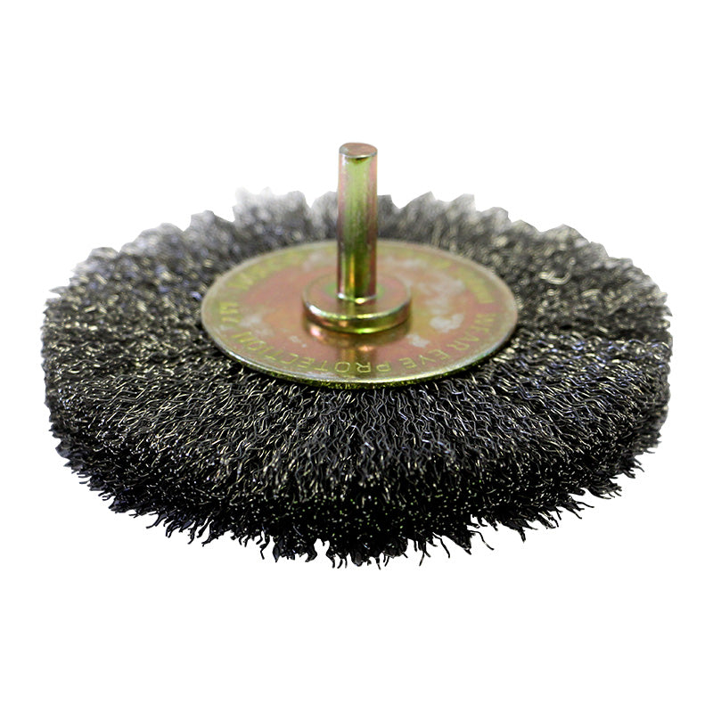 Josco Brush Wheel Cr Hs 100X15 6mm Spindle 0.25mm Brass