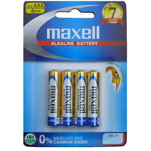 Maxell Alkaline Battery Aaa 4 Pack Blister