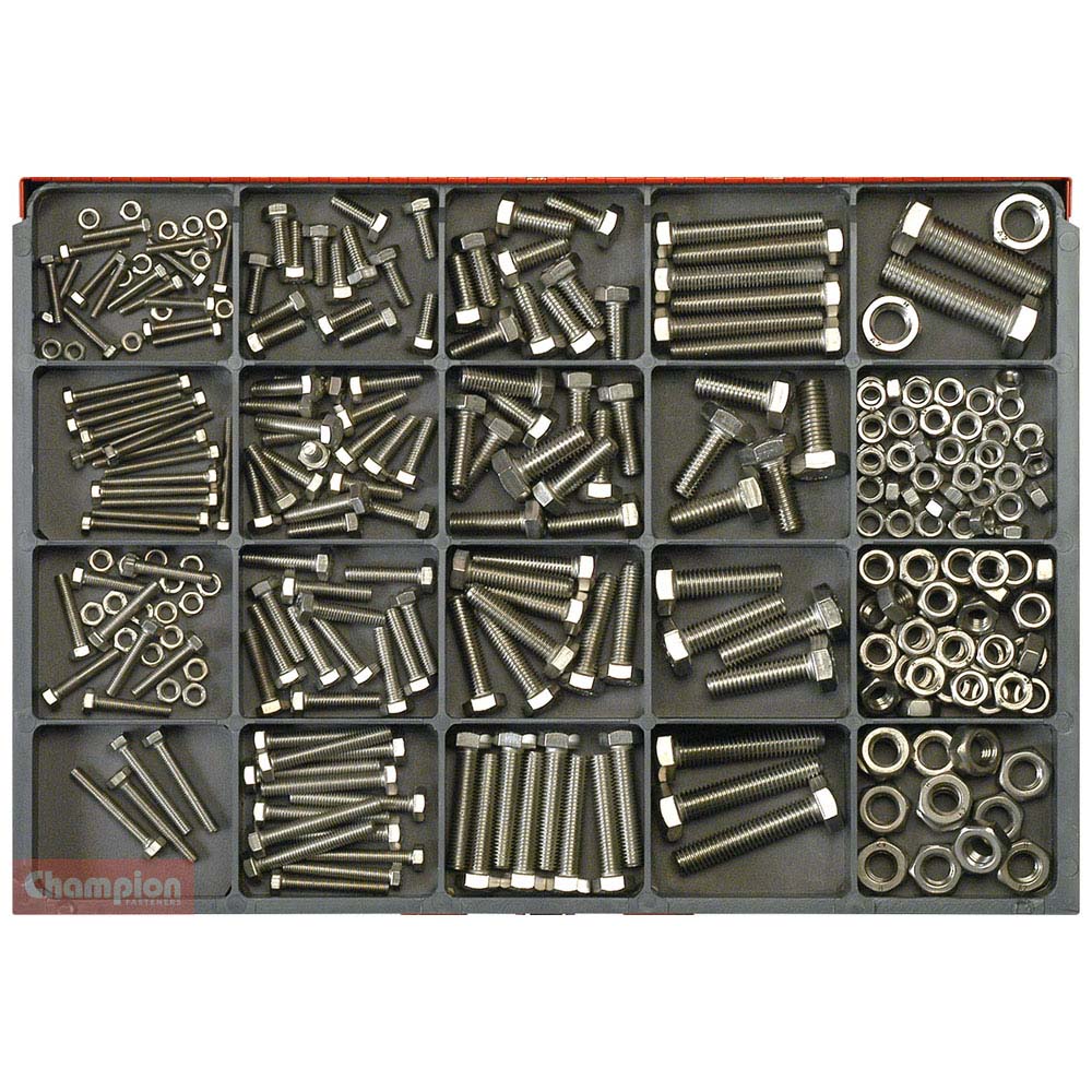 Champion 316Pc Metric Set Screw & Nut Assortment 304/A2