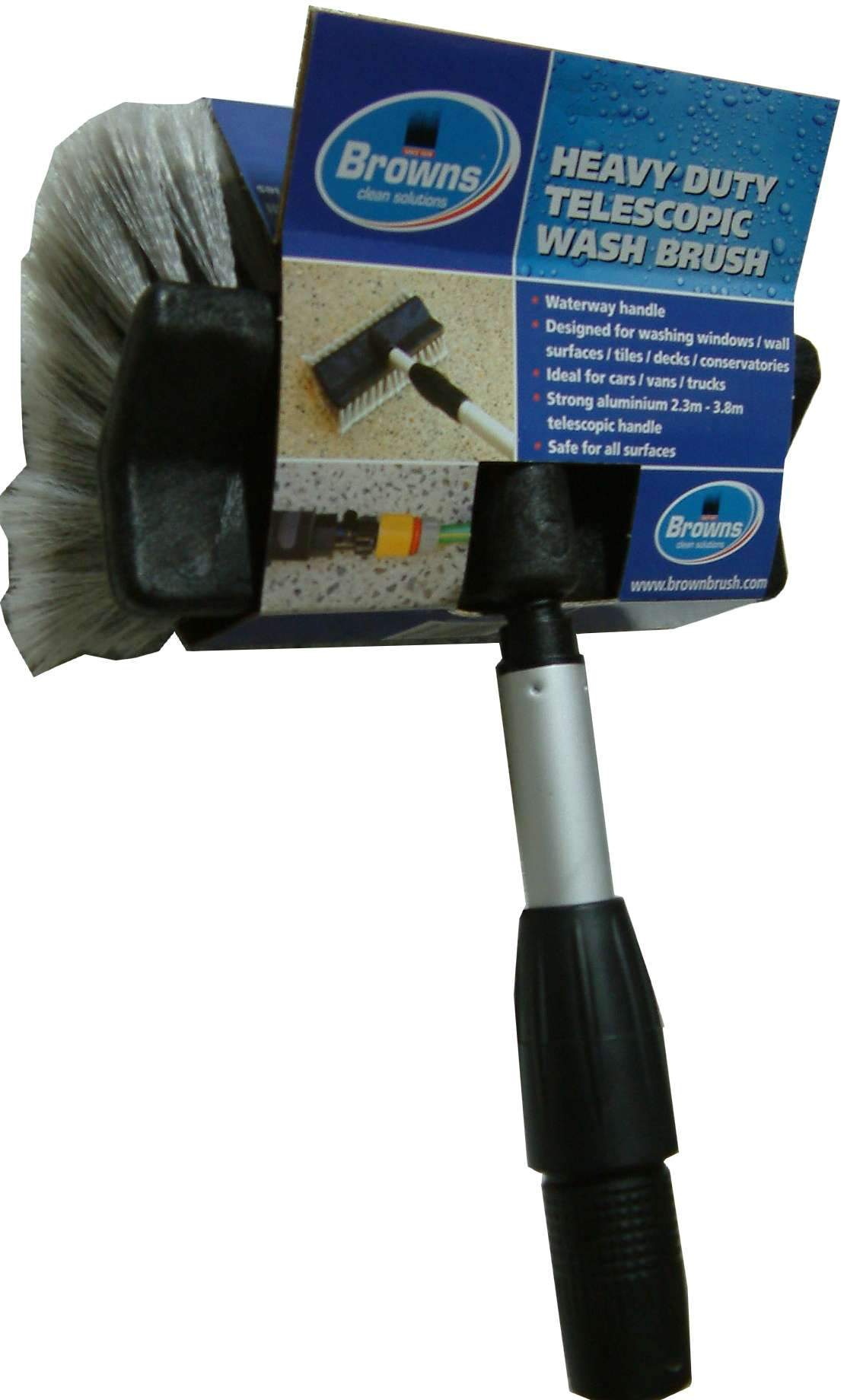 Morrow Window & Wall Mop - Nylon Brush with Telescopic Handle 1.4m-3m