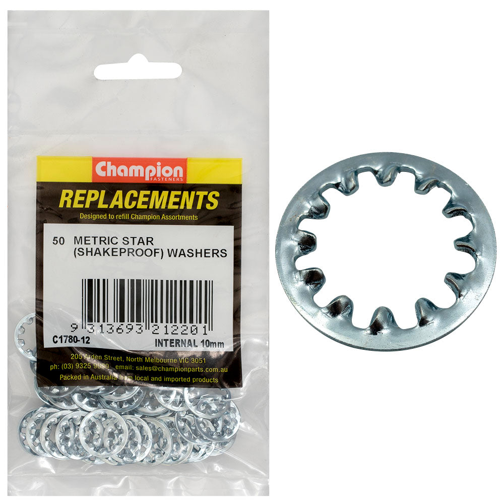 Champion 10mm internal Star Washer -50Pk