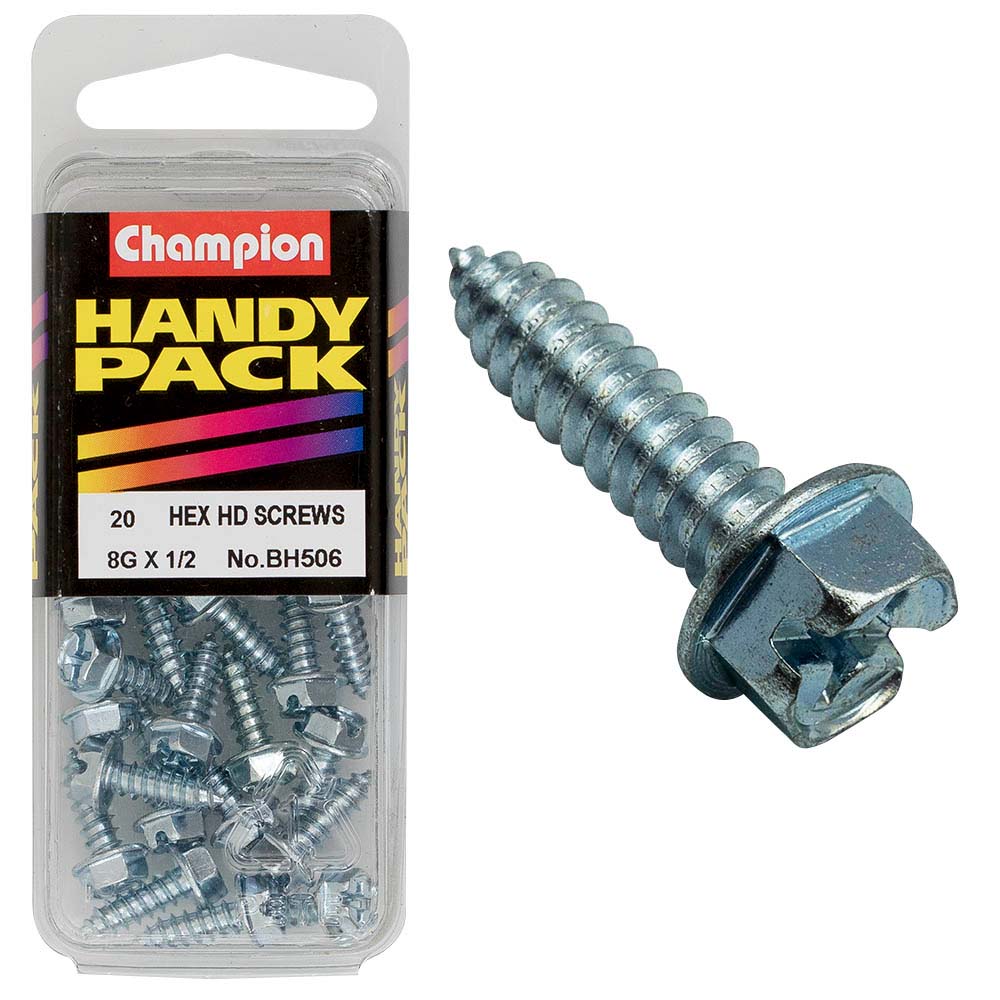 Champion 8G X 1/2in S/Tap Set Screw - Hex Hd Pack of 20