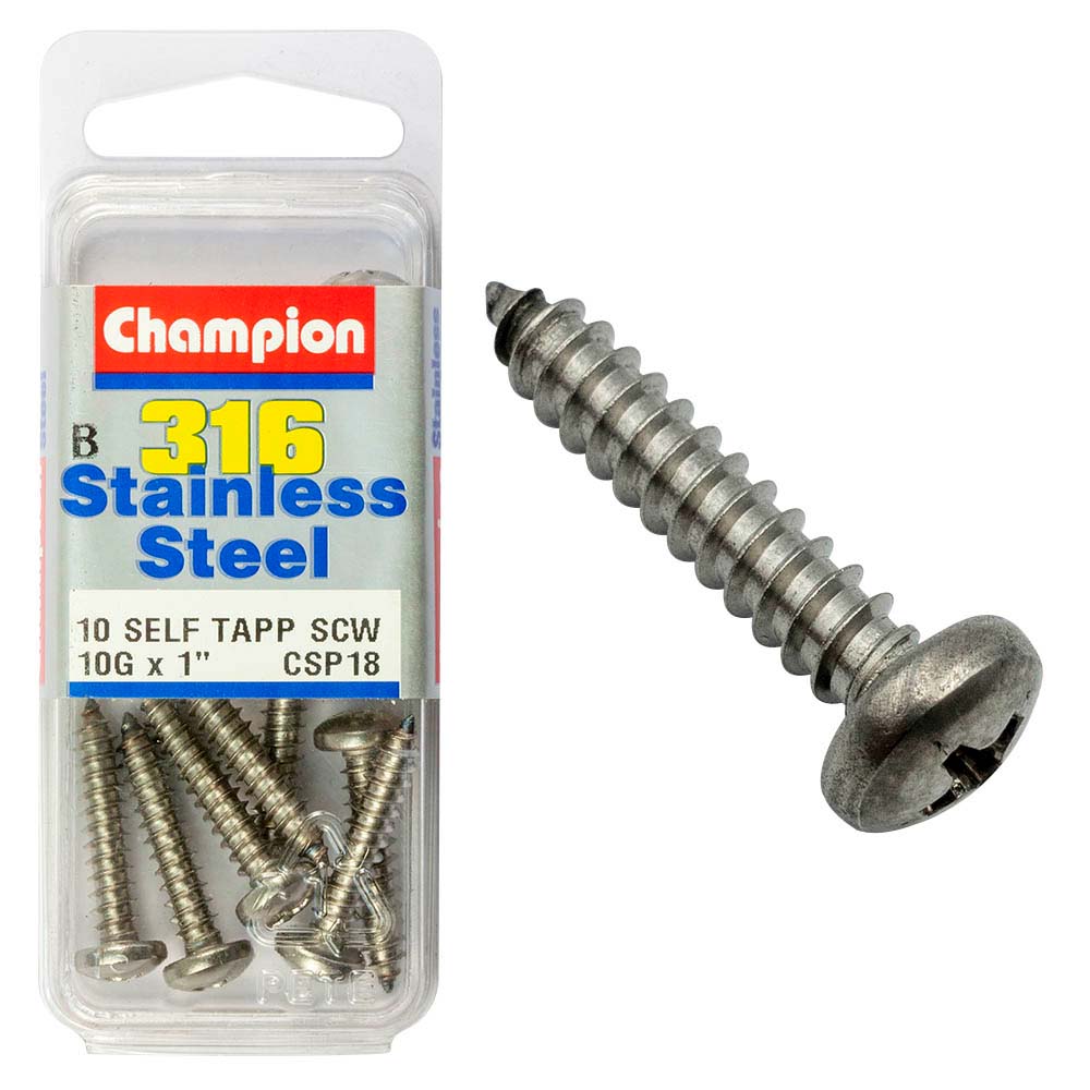 Champion 316/A4 S/Tap Set Screw - Pan 10G X 1 B