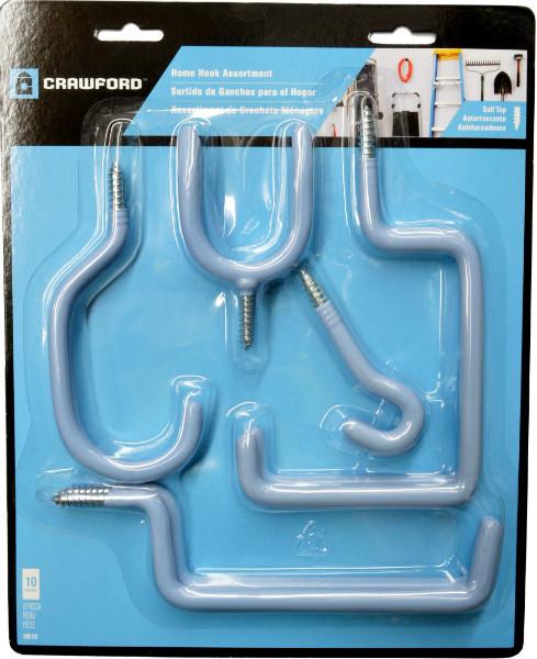 Crawford Screw in Storage Hook Pvc 10pce Assorted #OR10