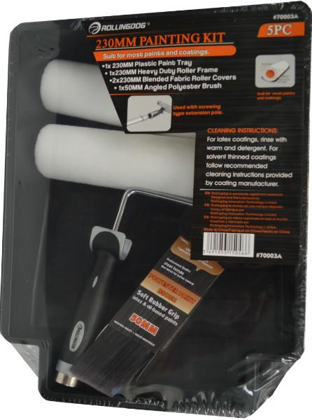 Rolling Dog Paint Roller Kit With Tray 2-Sleeves & 50mm Brush 230mm