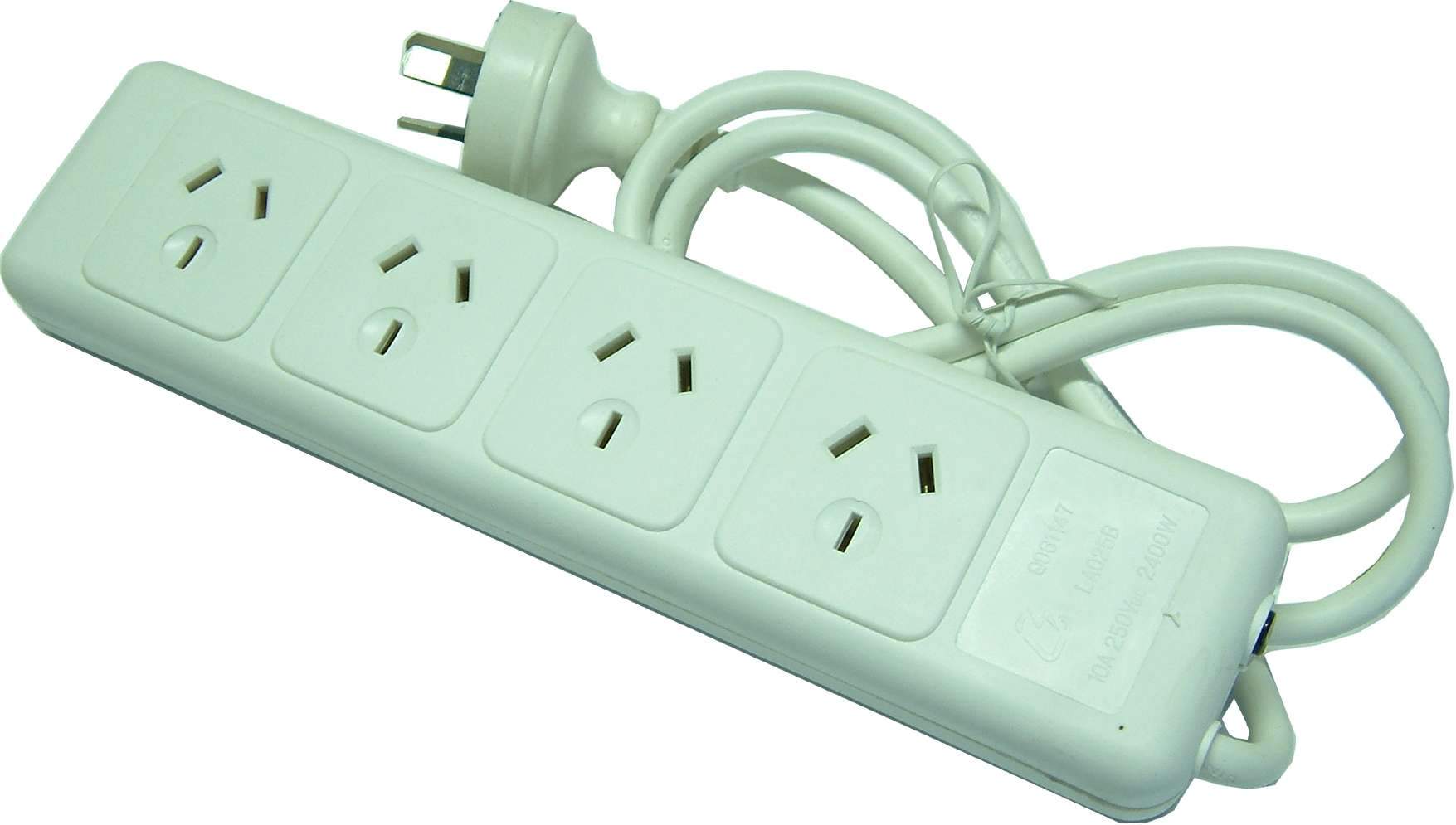 Xlectric Powerboard with Lead & Overload 4-Outlet