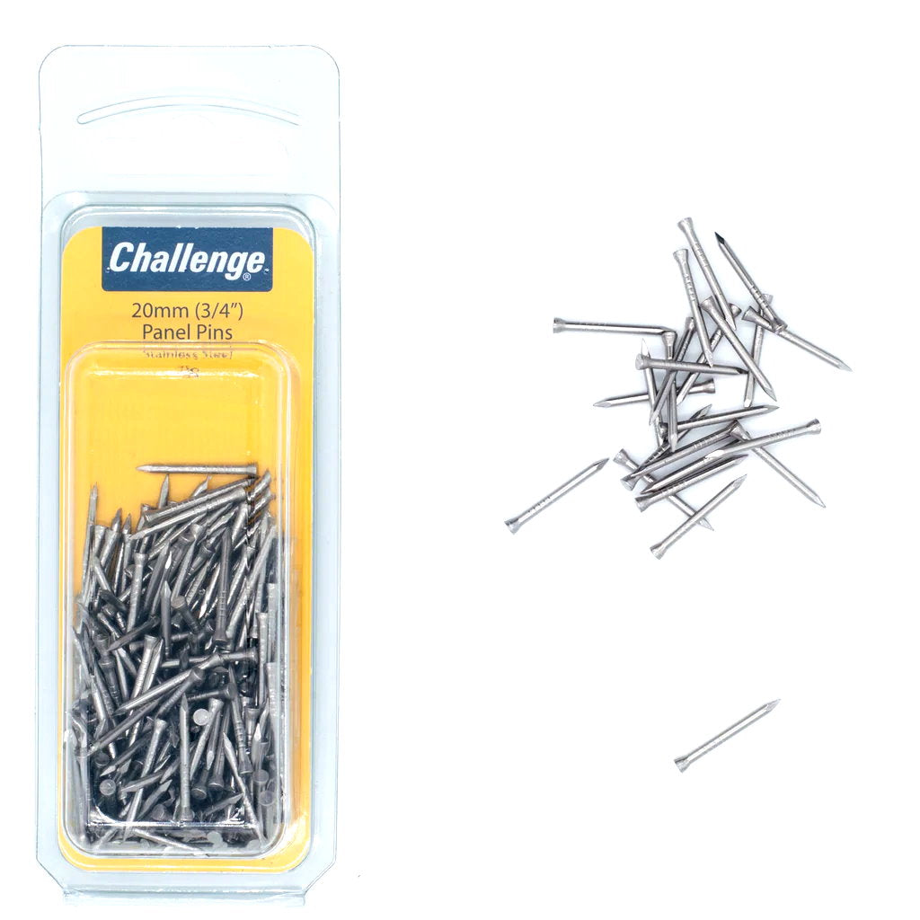 Challenge Panel Pins Stainless Steel - 75gm Blister Pack 20mm