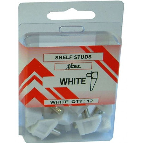 Prepax Shelf Studs - White 12-pce 5mm