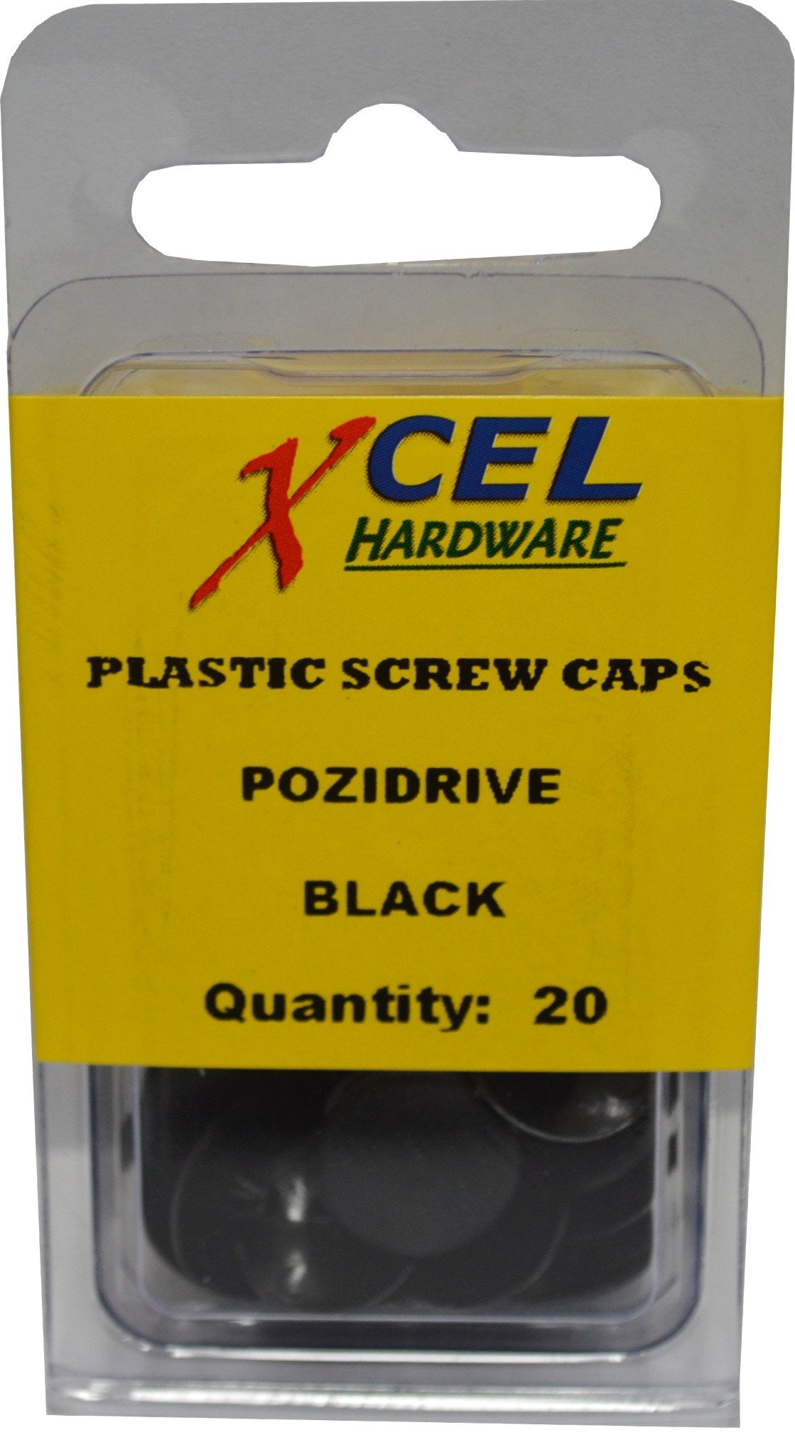 Prepax Plastic Screw Caps - Pozi 20-pce Black