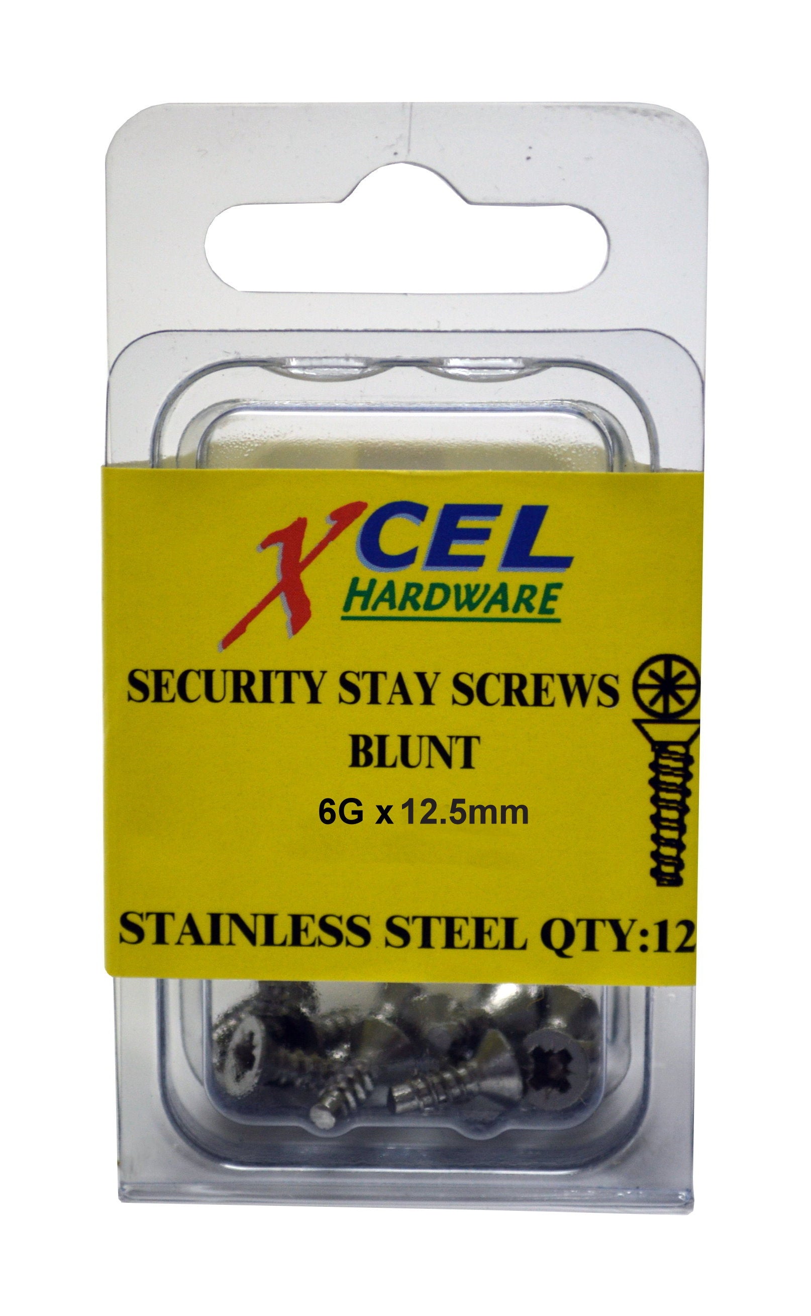 Prepax Security Stay Screws Blunt - Stainless Steel 12-pce 12.5mm x 6g