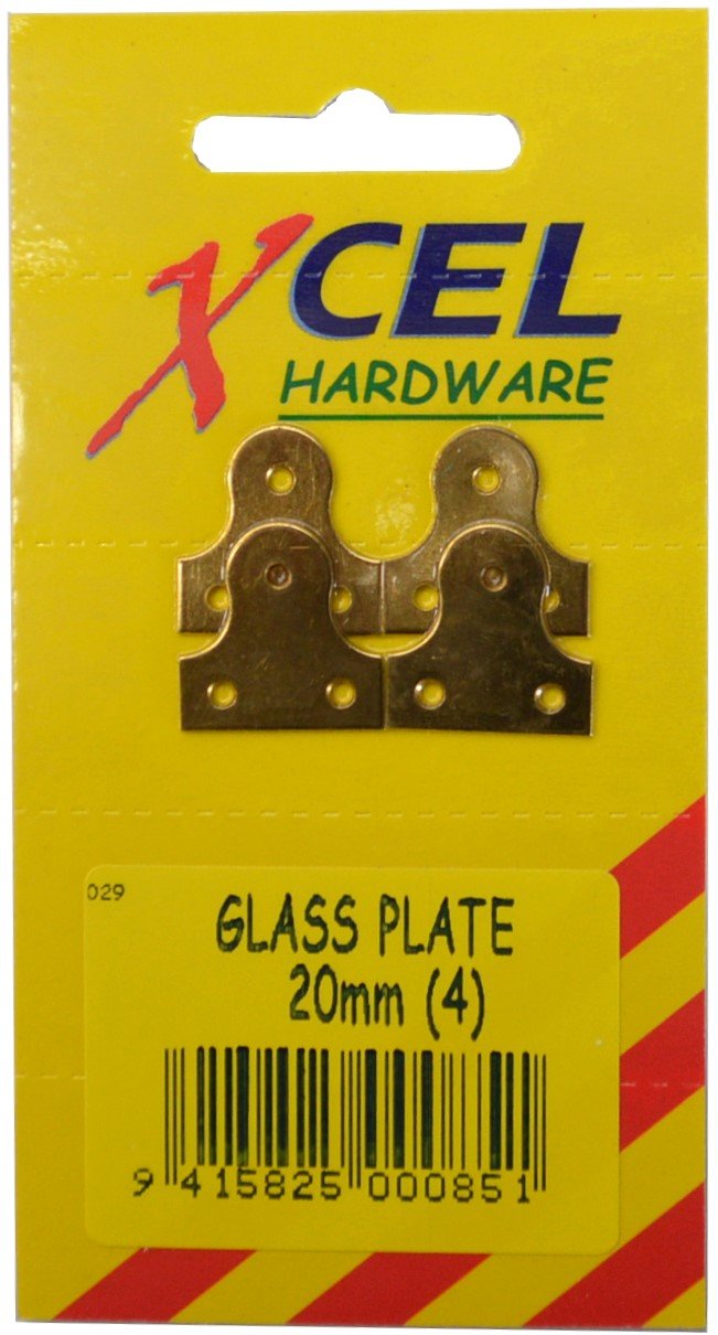 Xcel Glass Plates - Brass 4-pce 20mm Carded