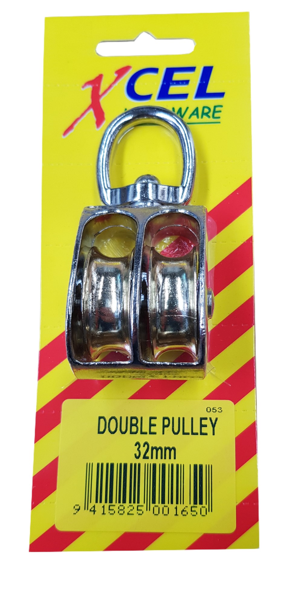 Xcel Double Awning Pulley - Galvanised 32mm Carded