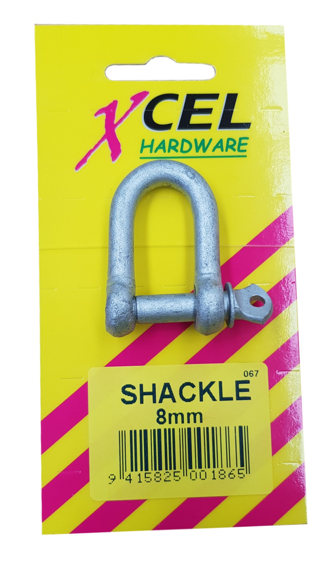 Xcel D-Shackle - Galvanised 8mm Carded