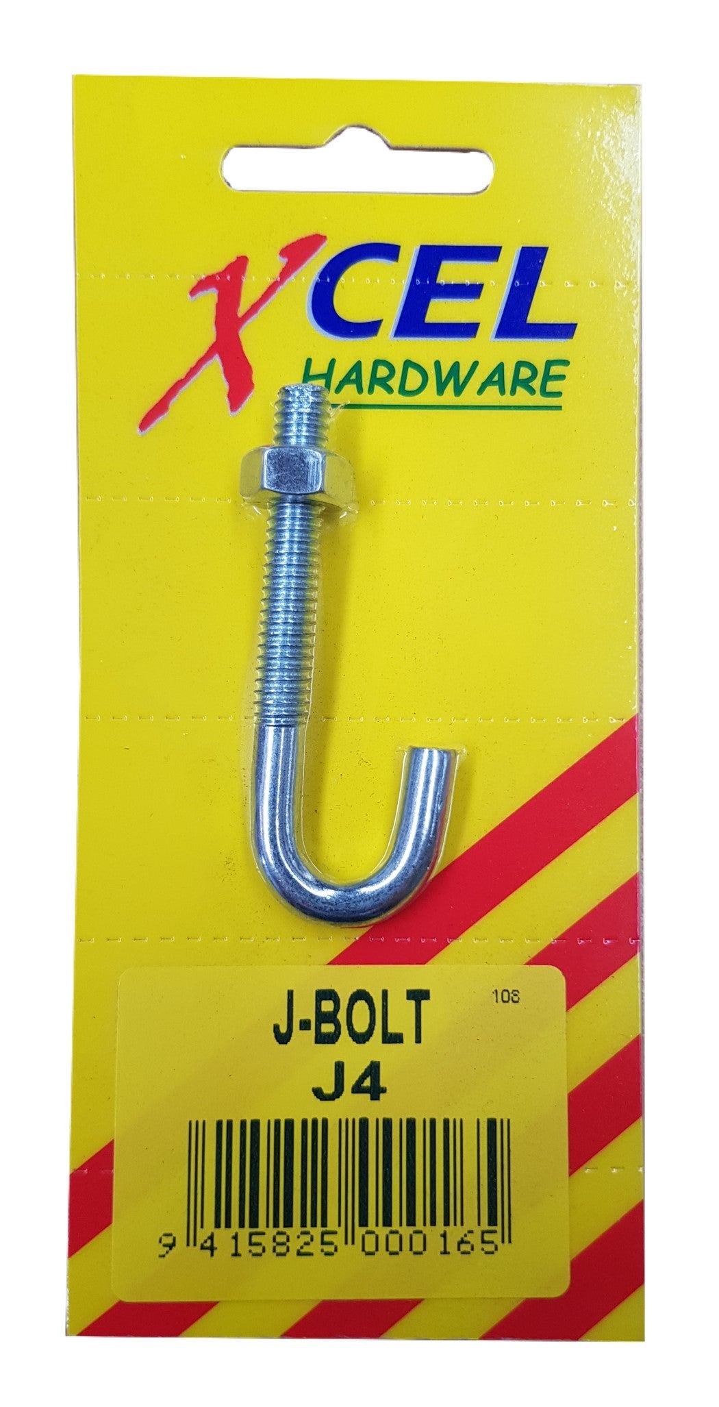 Xcel J-Bolt & Nut ZP #J4 2-5/16 x 1/4 inch Carded