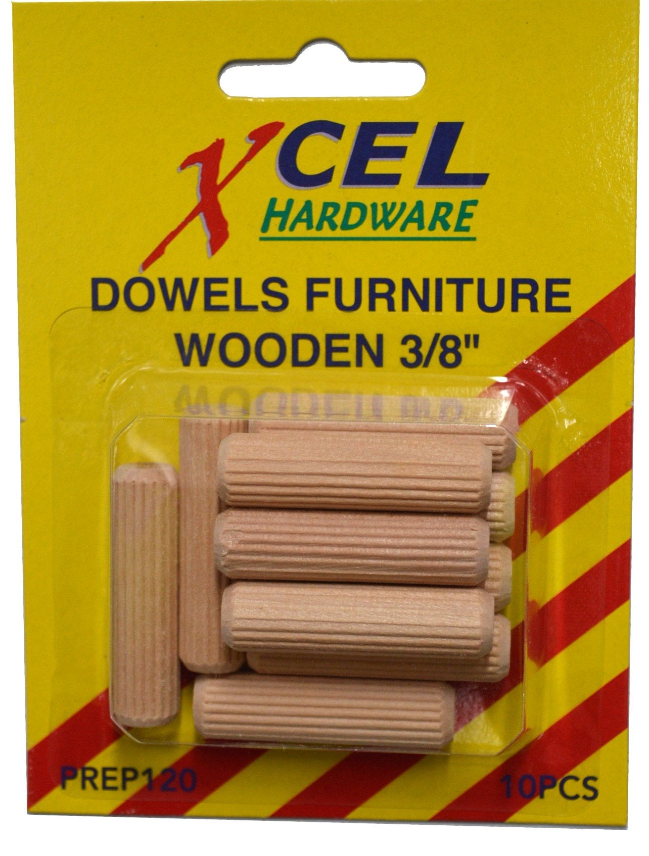 Xcel Wooden Furniture Dowels 10-pce 10mm Carded