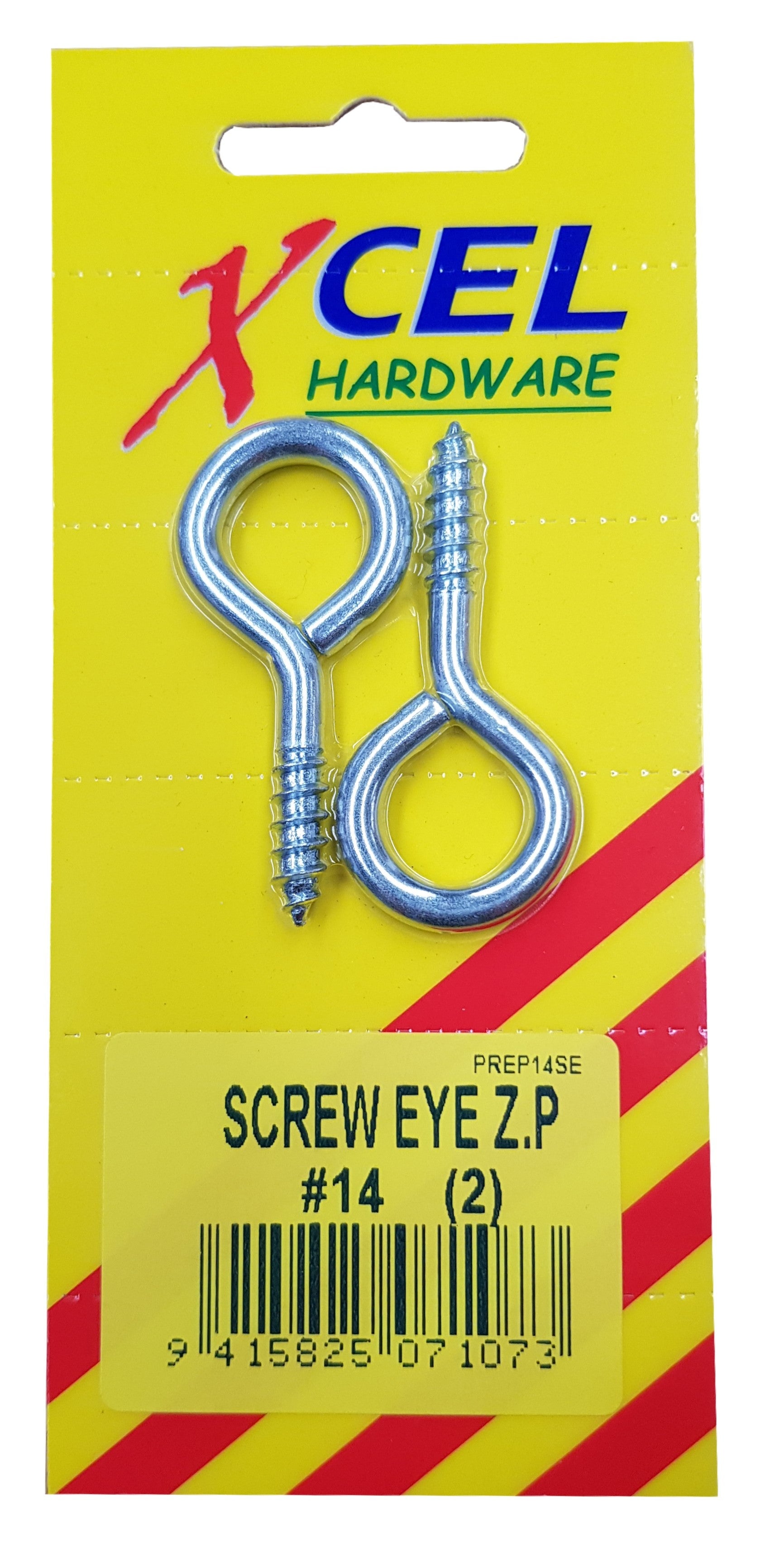 Xcel Screw Eyes ZP #14 2-pce 51mm x 5mm Carded