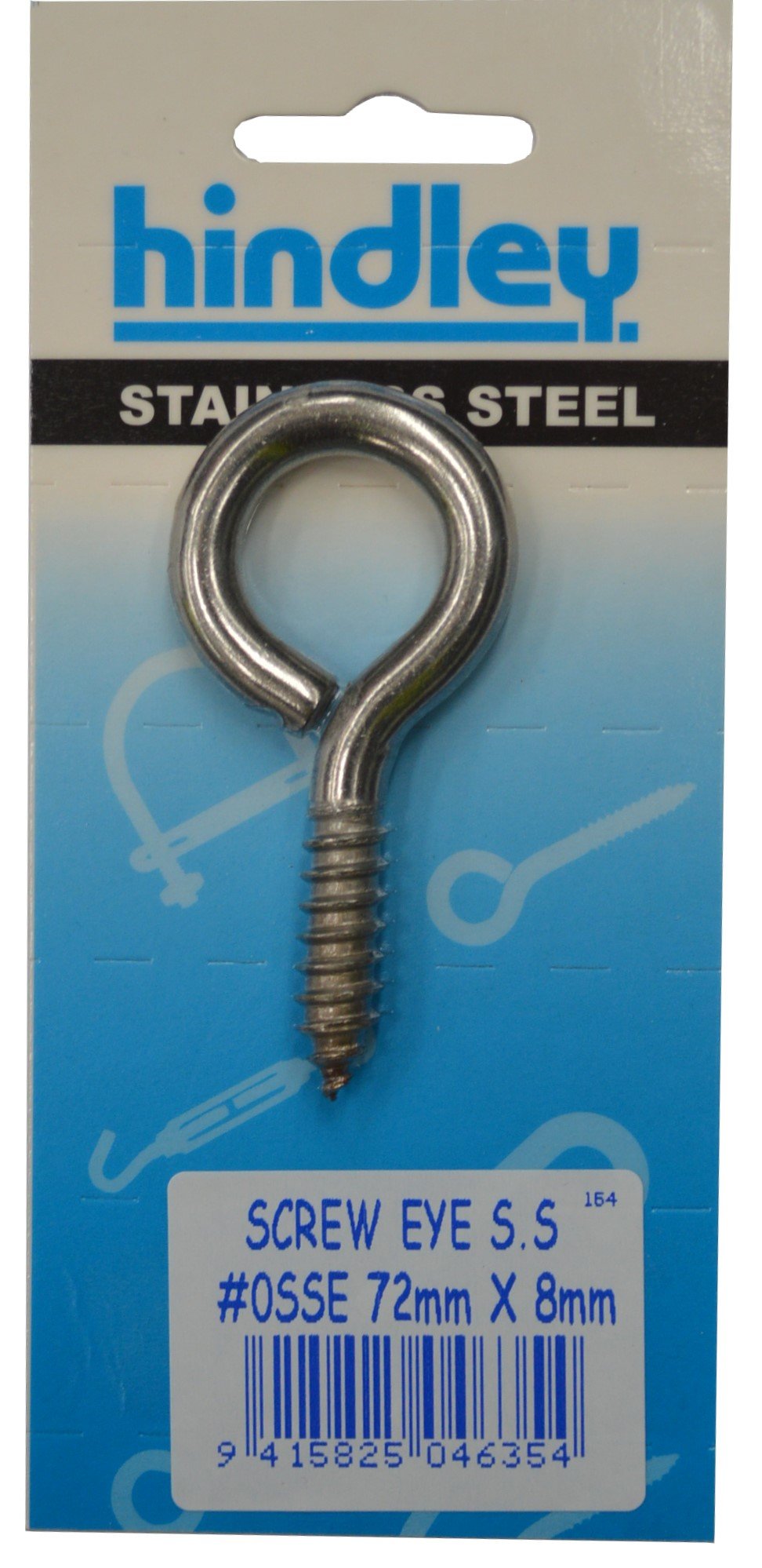 Xcel Screw Eye Stainless Steel #0SSE 72mm x 8mm Carded