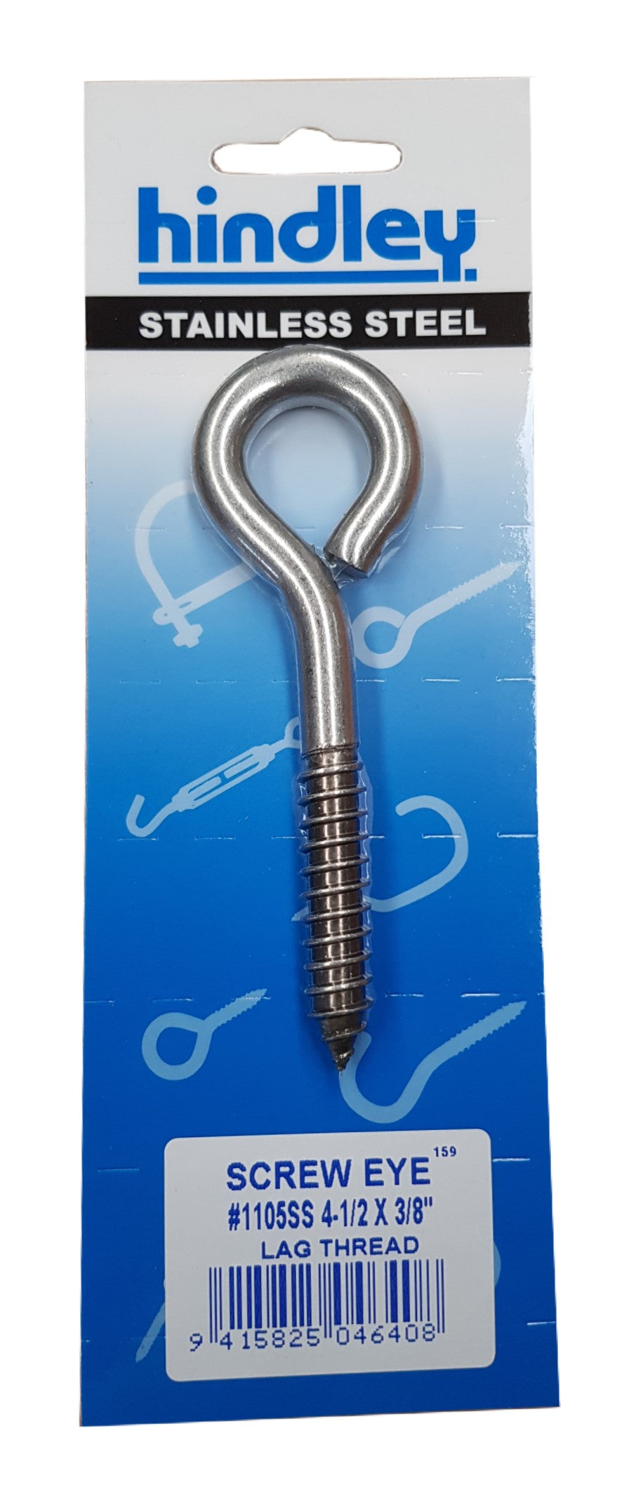 Xcel Screw Eye Stainless Steel #1105SS 113mm x 10mm Carded