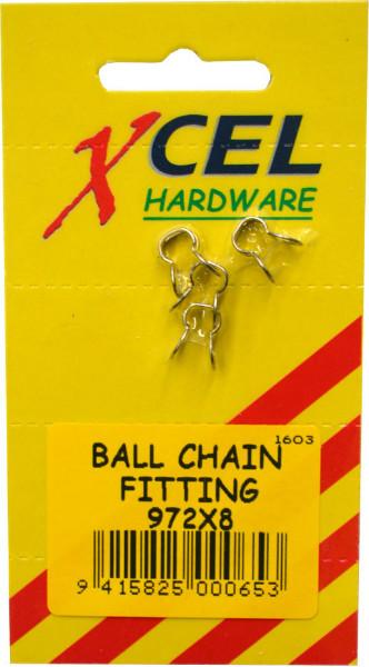 Xcel Ball Chain Attachments CP 4-pce #8 Carded