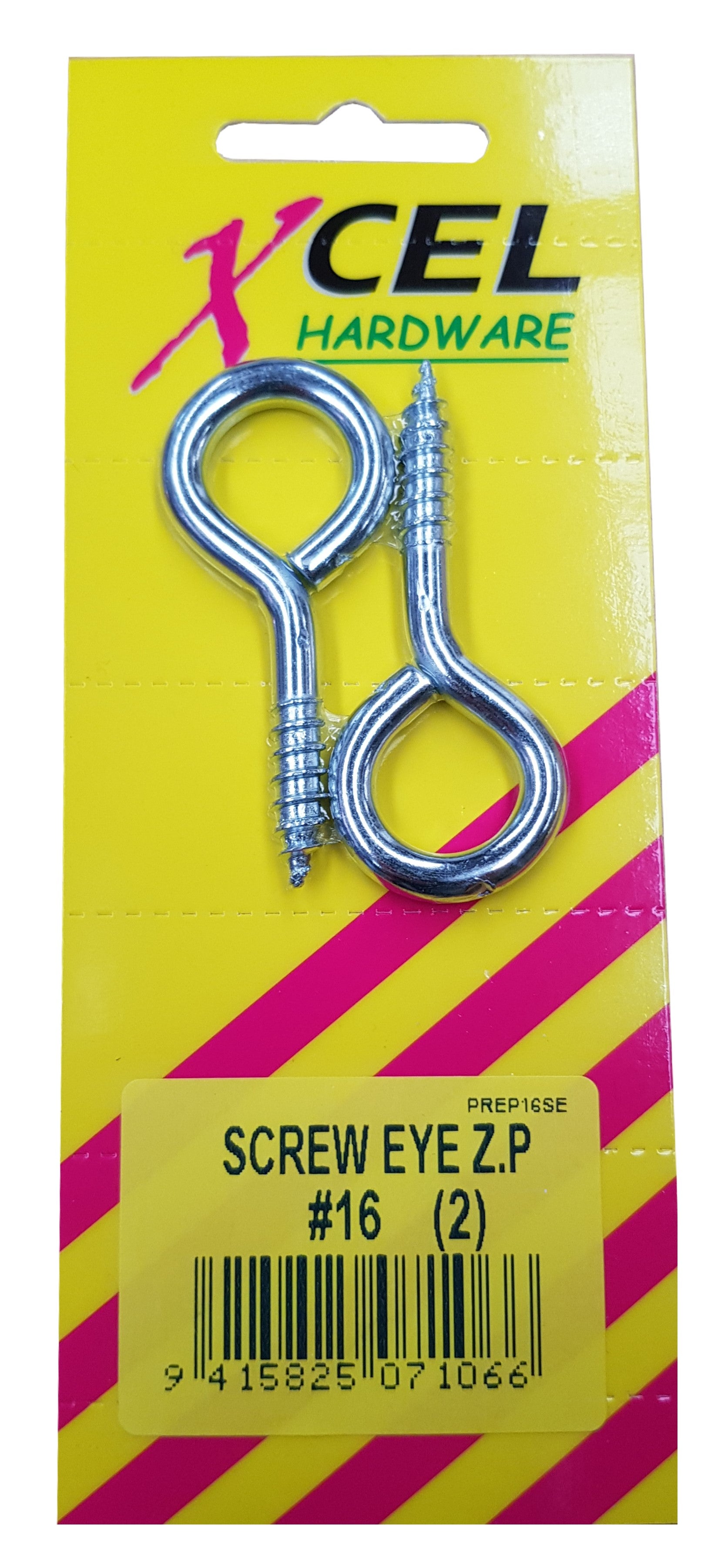 Xcel Screw Eyes ZP #16 2-pce 58mm x 5.2mm Carded