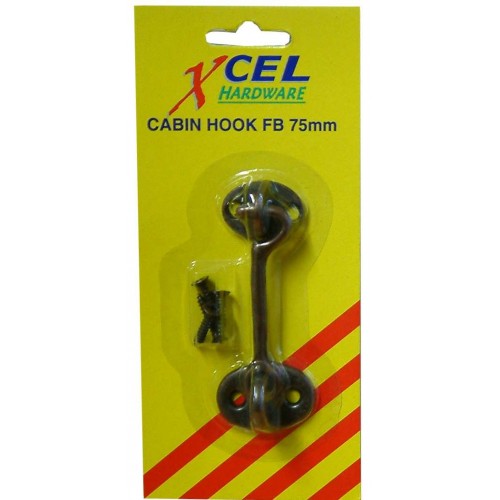 Xcel Cabin Hook - FB on Brass 75mm Carded