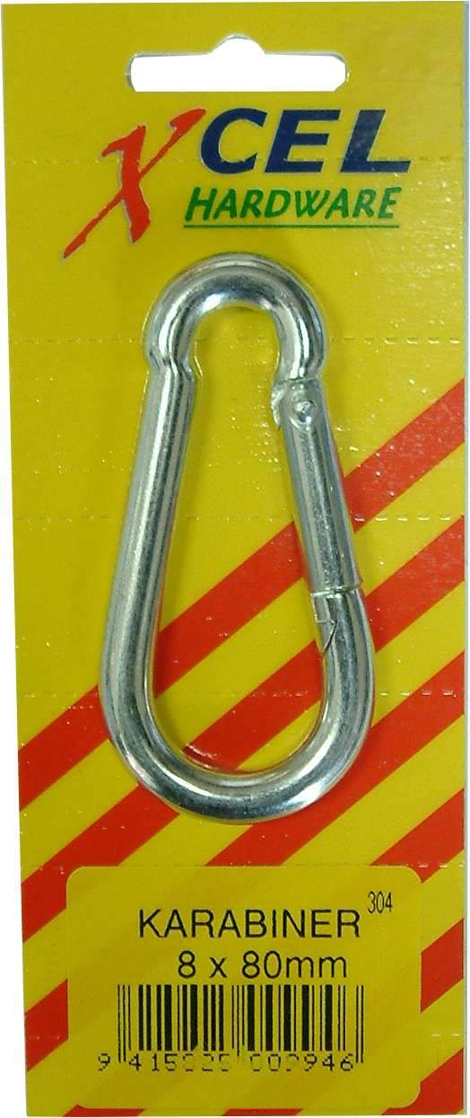 Xcel Karabiner - Pear Shape Zinc 6mm Carded