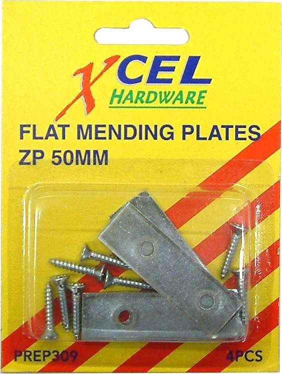 Xcel Flat Mending Plates - ZP with Screws 4-pce 75mm Carded