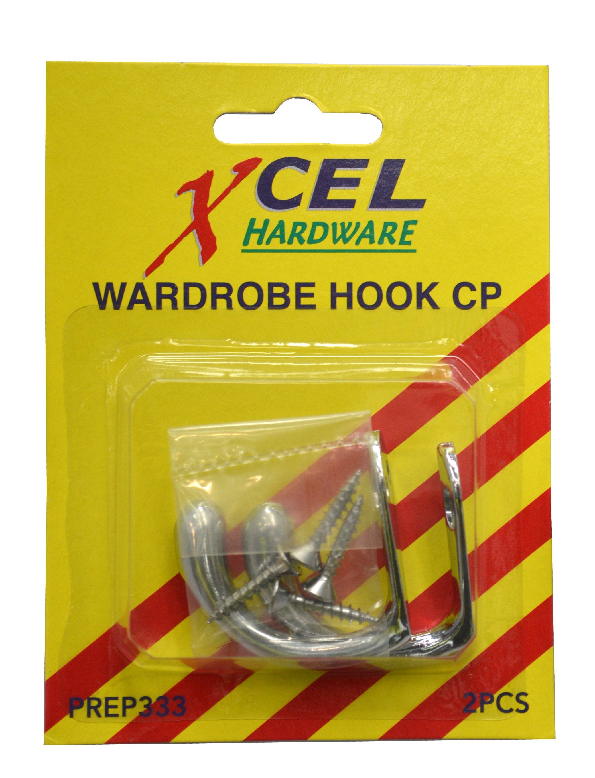 Xcel Wardrobe Hooks CP 2-pce Carded