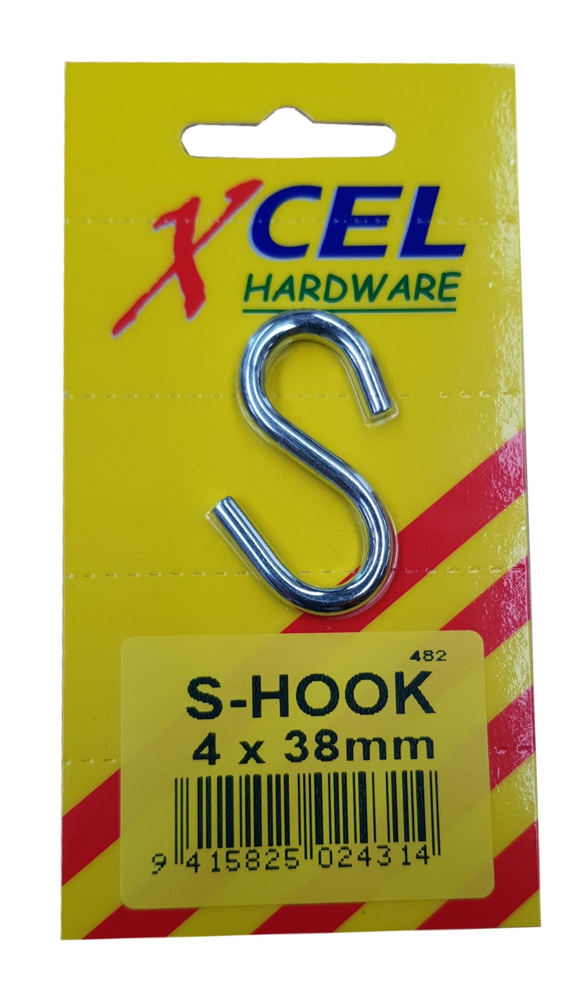 Xcel S-Hook ZP 4mm x 38mm Carded