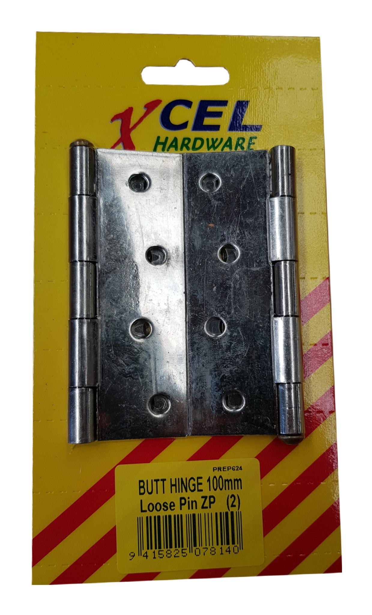 Xcel Butt Hinges - ZP Loose Pin 2-pce 100mm Carded