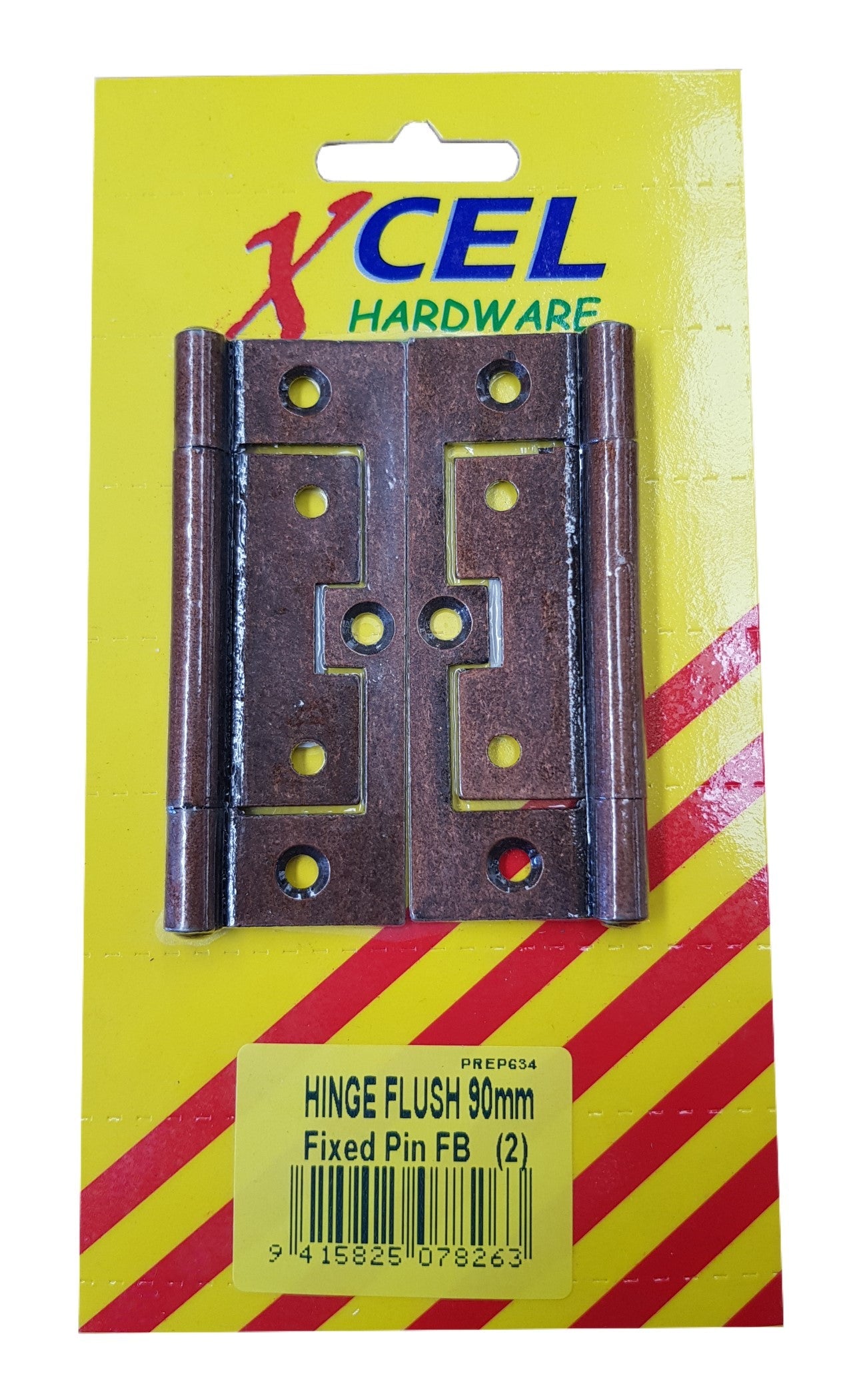 Xcel Flush Hinges - FB Fixed Pin 2-pce 90mm Carded