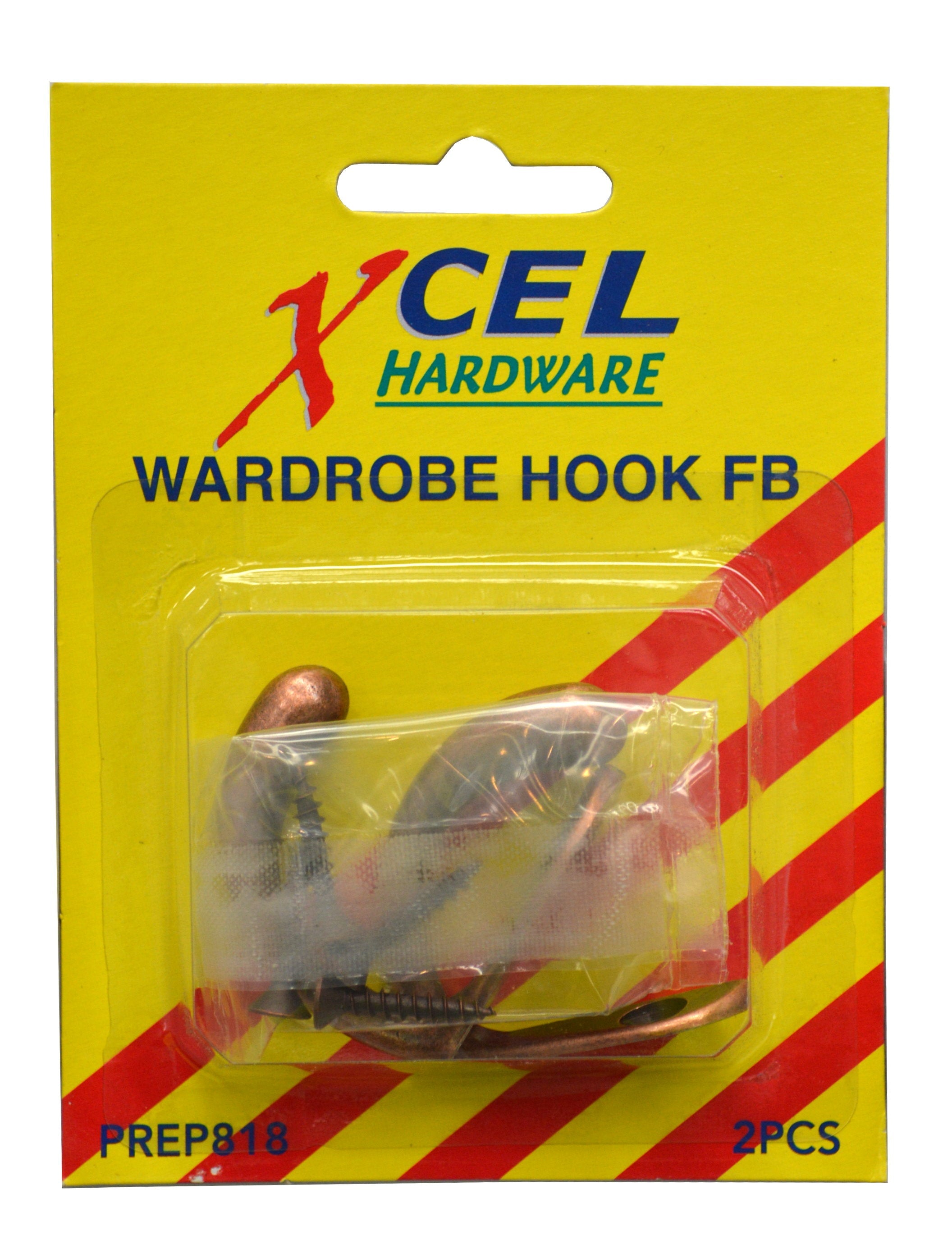 Xcel Wardrobe Hooks FB 2-pce Carded