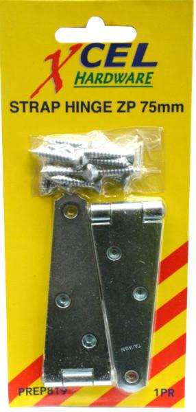 Xcel Strap Hinges ZP 2-pce 75mm Carded