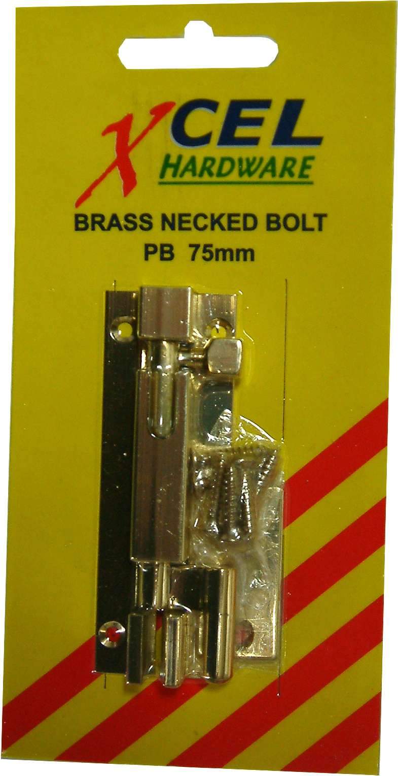 Xcel Necked Socket Bolt - Polished Brass 100mm Carded