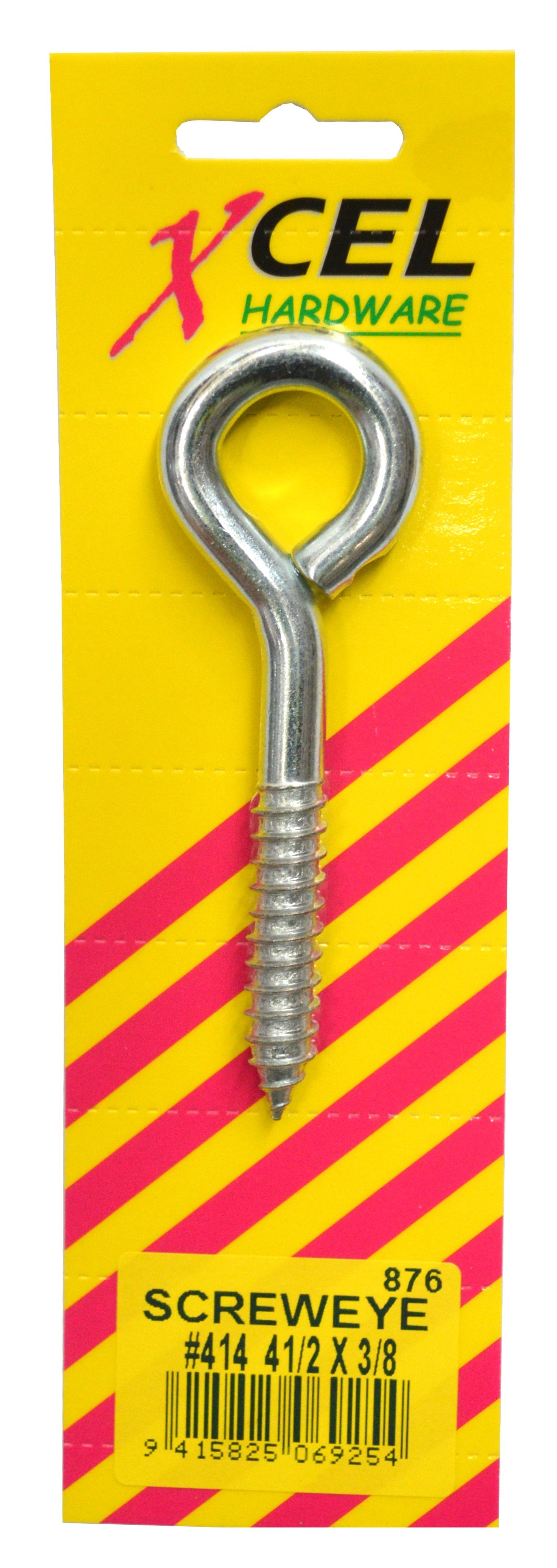 Xcel Screw Eye #414 4-1/2 x 3/8 inch Carded