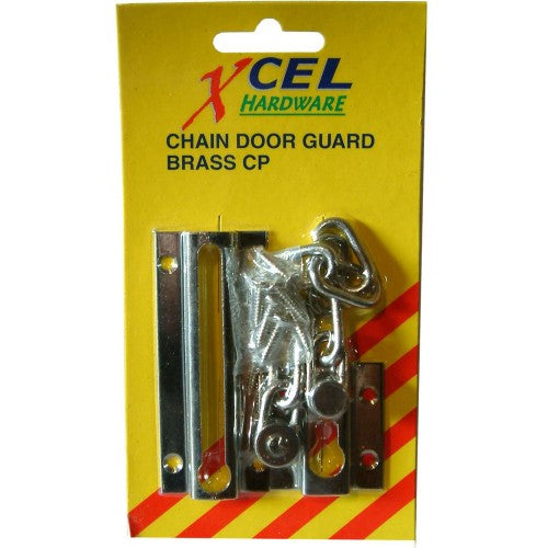 Xcel Door Chain Guard - CP on Brass Carded