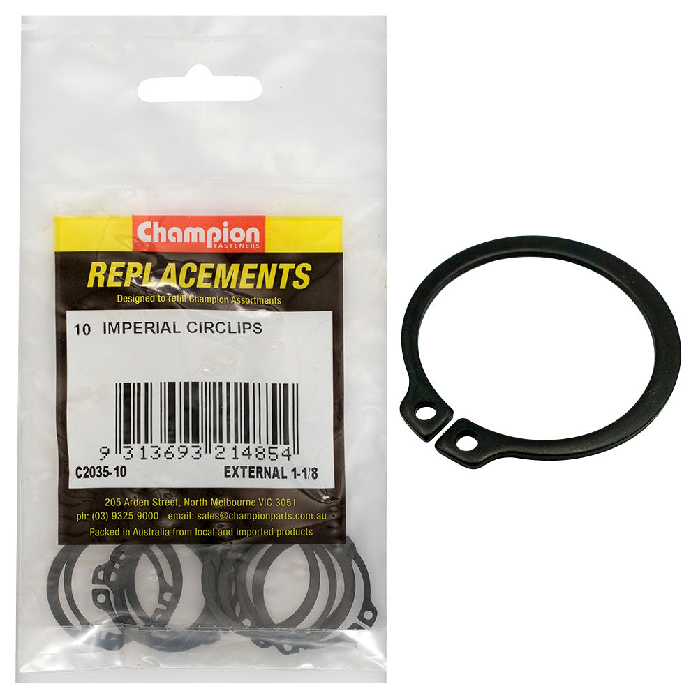 Champion 1-1/8in Imperial External Circlip -10Pk