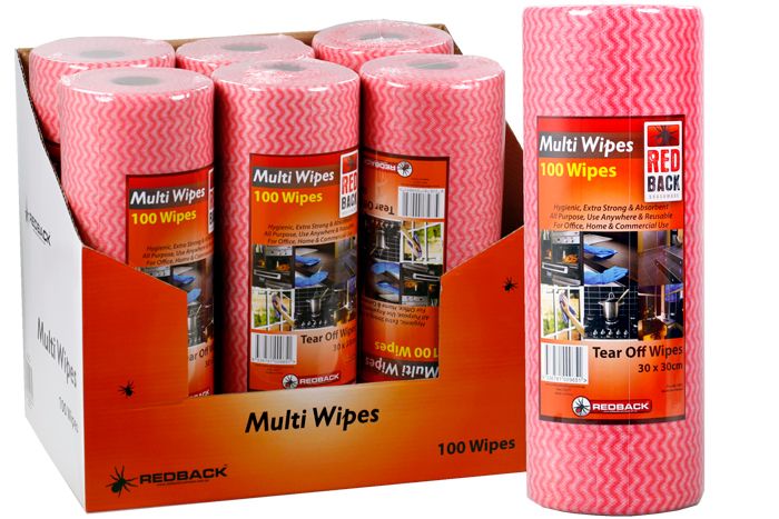Redback Multwipes 30 x 30cm 100per roll