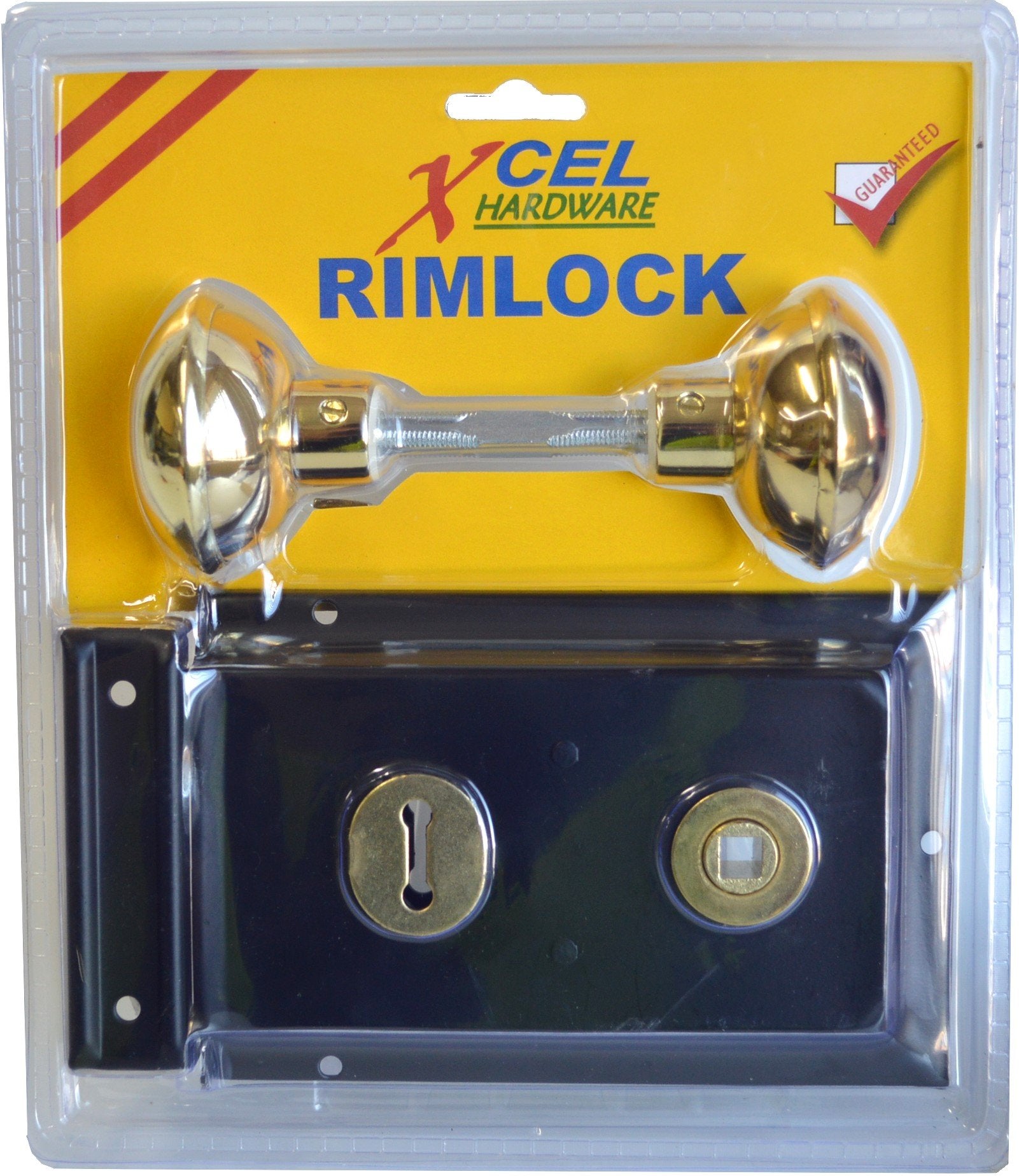 Xcel Rim Lock with Handles - Black 150mm x100mm