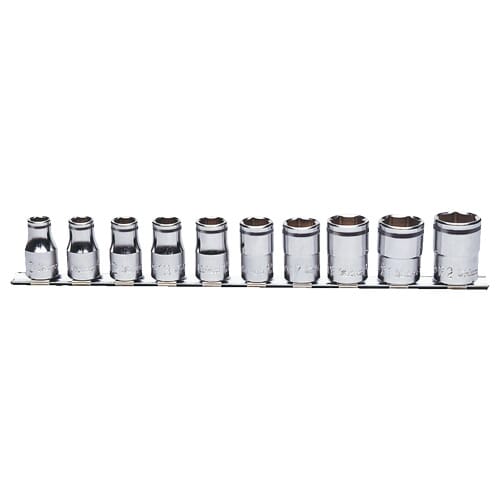 Koken 3/8 in Dr Nut Grip Socket Set On Rail - 10pc 10-22mm