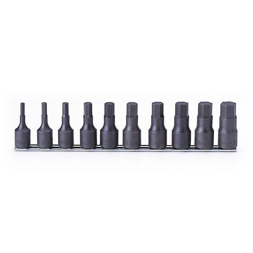 Koken RS4012M inhex Socket Set On Rail 10pc 1/2 in Dr 4-19mm