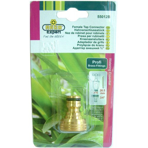 Raco Hose Female Tap Adaptor - Brass Carded #RT55/012B 3/4