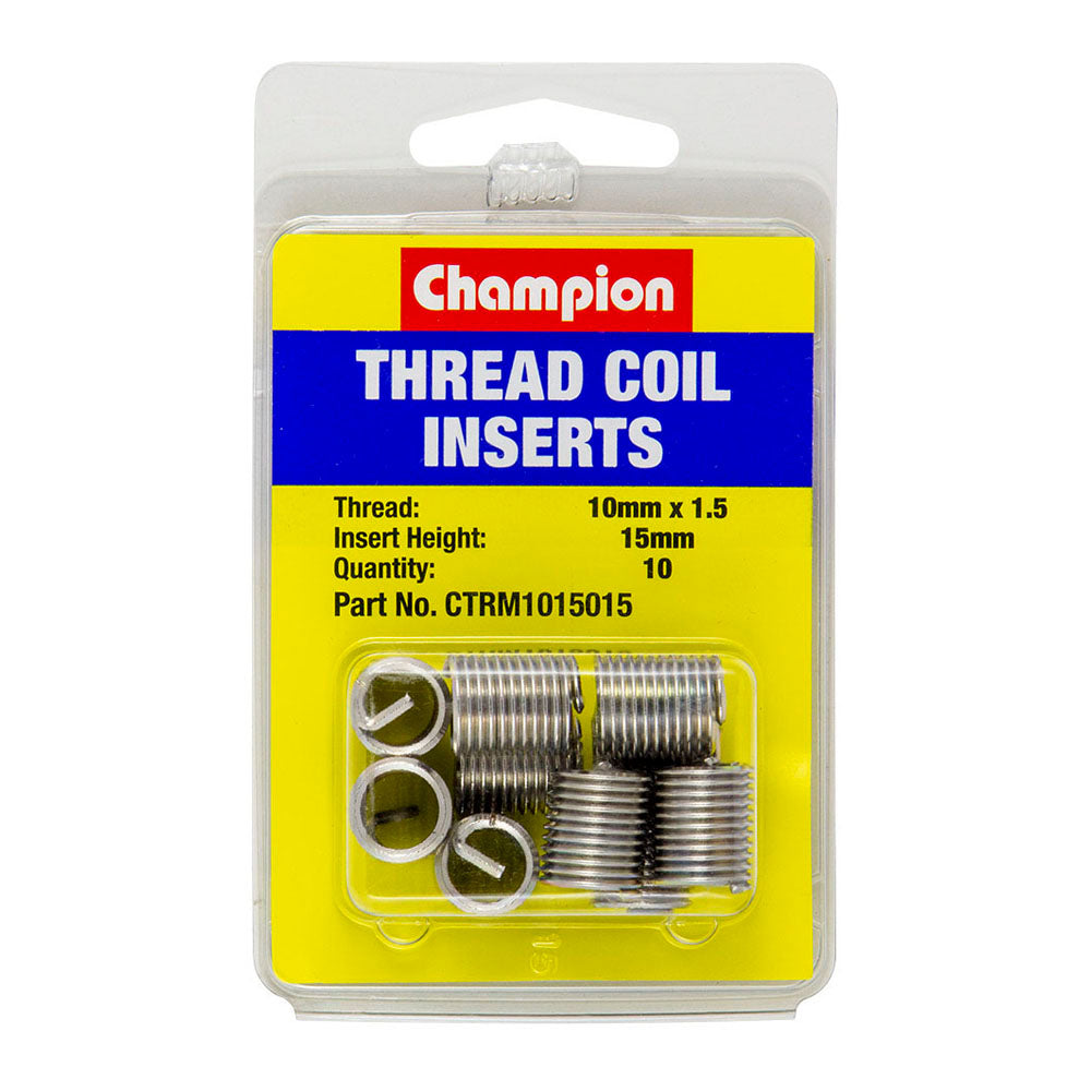 Champion M10 X 1.50 X 15mm Thread insert Refills -10Pk