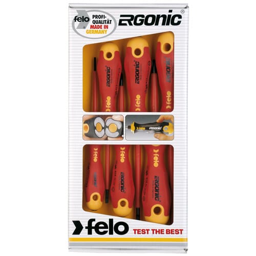 Felo 413 Series Ergonic Screwdriver Set 6pc insulated