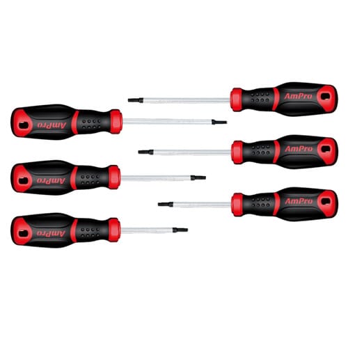 AmPro Power Grip Screwdriver Set Star T10-T30 6pc