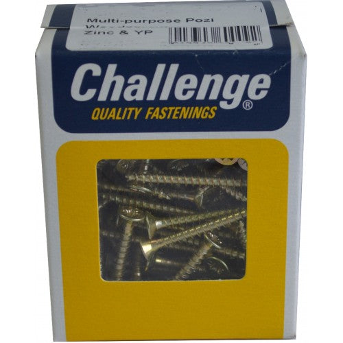 Challenge Wood Screws Countersunk Pozidrive ZP - 60pce Pack 80mm