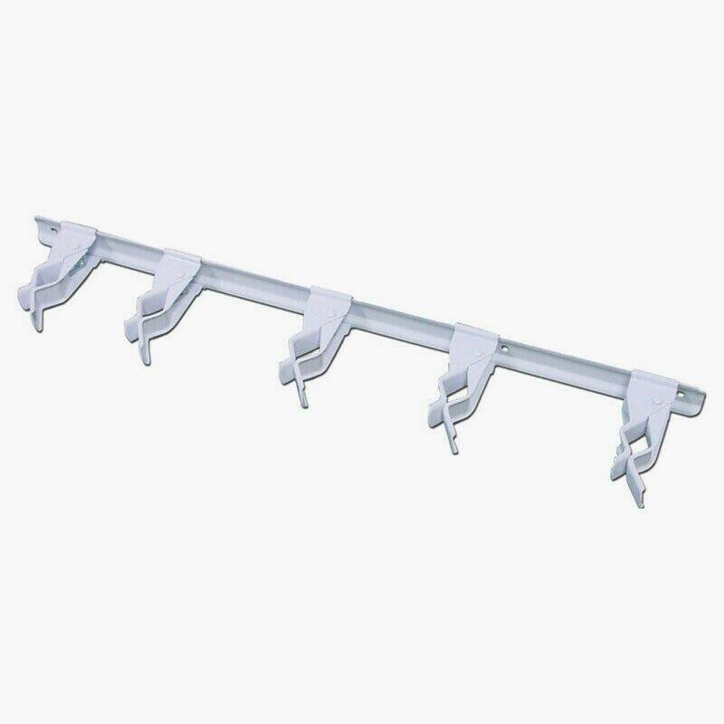 Crawford Spring Clip Holders (5) With Adjustable Bar White #SG5W 425mm