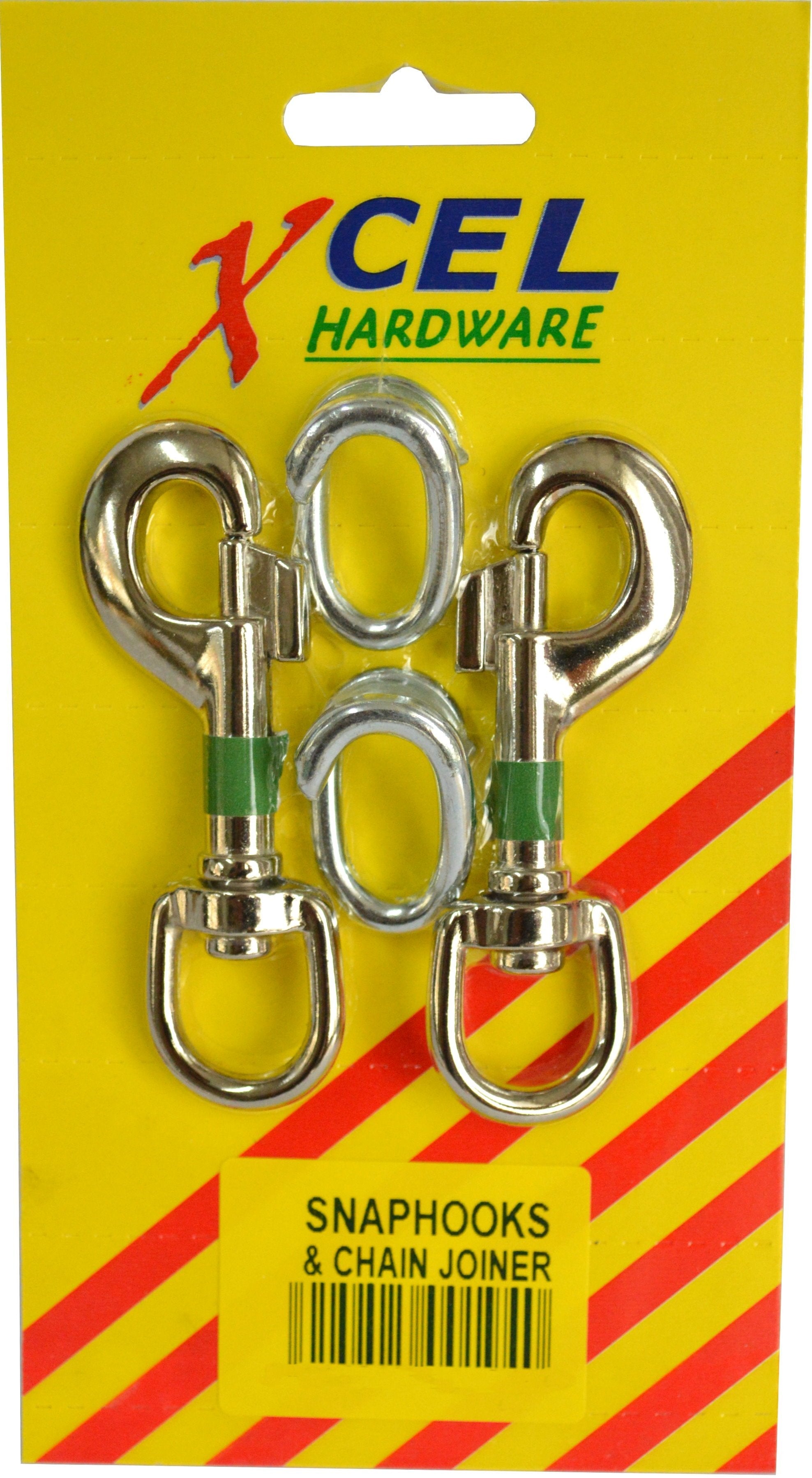 Xcel Snaphooks with Split Links NP 2-pce 12mm Carded